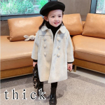 Laste mantel Talvine t&uuml;drukute polsterdatud kaherealine Tviidmantel 110cm