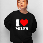 I Love Milfs Red Love Heart Pusad Talveriided Naiste Harajuku Kawaii Goth R&otilde;ivad Kausaalne kaelus Pusad Naiste riided S must