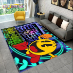 Pacman Retro Classics m&auml;ngum&auml;nguvaip, vaibavaip kodu elutoa jaoks, laste magamistoa diivan, uksematt, libisemiskindel p&otilde;randamatt 160cm x 200cm