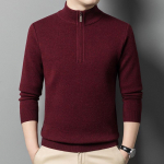 Kvaliteetne meeste villane sviiter s&uuml;gis- ja talvine vabaaja k&otilde;rge kaelusega, poole lukuga, paksendatud džemprid M khaki