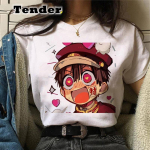 Jaapani anime Hanako Kun naiste T-s&auml;rk l&uuml;hikeste varrukatega WC-k&ouml;ites Cartoon T-s&auml;rk Harajuku suvine naiste gooti T-s&auml;rk M