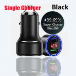 Auto USB-laadija koos kaabliga 3 in 1 2 pordiga 150w kiirlaadimine LCD-ga Iphone Pro Max 12 11 Mini Samsung Xiaomi mobiiltelefoni jaoks Single Charger