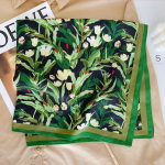 Moodne Bandana puuvillane kaelasall Naiste luksuslik lillemustriga sallid taskur&auml;tik ruudukujuline peapael 68x68cm