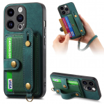 Retro rahakoti randmepaela nahk&uuml;mbris iPhone 15 14 Plus 13 12 11 Pro Max XSMax jaoks Samsung S23 S22 S21 S20 Ultra Plus Note20Ultra A14 A54 A13 A53 jaoks iPhone 6/6S roheline