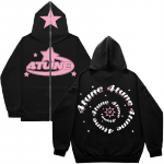 American Street 4tune Print T&otilde;mblukuga kapuuts Unisex Y2k Moebr&auml;ndi Hoodies Mehed Naiste Pikkade varrukatega Suurem&otilde;&otilde;tmeline Hip Hop Zip Up jope S