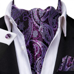 100 v&auml;rvi meeste siid Ascot Cravat vintage lips Paisley sall Hanky ​​mansetin&ouml;&ouml;pide komplekt AS-1059