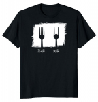 Unisex T-s&auml;rk &bdquo;Rock On Plastic and Metal&ldquo; S