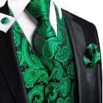 Hi-Tie Meeste Vest Siidist Paisley Lilleline Lips Taskur&auml;tik Mansetin&ouml;&ouml;bid KOMPLEKT Ametlik 3XL