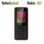 Renoveeritud Nokia Originaal Nokia 107 Dual SIM GSM 900 / 1800 Mobiiltelefon 2 SIM-kaardiga No charger punane