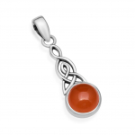 Naturaalsest karneoolist 10 mm &uuml;mmargune keldi s&otilde;lme Triquetra ripats 925 Sterling h&otilde;bedast ripats naistele ja t&uuml;drukutele oranž