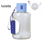 1 komplekt 1500 ml vesiniku veepudeliga, kaasaskantav USB-laadija, vesinikuvee generaator koduks &otilde;ues reisimiseks valge