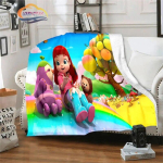 3D koomiksisari Rainbow Ruby Lastetekk Lulu ja karu armas luure seiklus Animatsioon Flanell 150x180cm