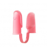 Lemmiklooma hambahari Kahe s&otilde;rmega &uuml;mber keeratavad harjased libisemiskindlad pehmed, mitte deformeerunud lemmikloomade s&otilde;rmede hambahari igap&auml;evane puhastusvahend roosa