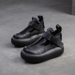 Johnature &uuml;mmarguse varba paksu talla sandaalid ehtsast nahast retro lamedad platvormkingad Rooma naiste kingad 35 must