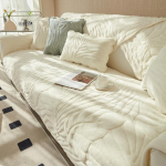 Tepitud tavaline diivani kate L-kujuline diivani istme kate - Libisemisvastane paksenenud sametine pehme nahk diivanitooli kate soe Cushion cover30x50cm beež