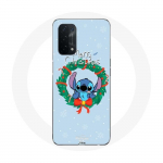 &Uuml;mbris Oppo A74 5G Stitch Snow jaoks Merry Christmas Blue
