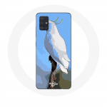 Coque Samsung Galaxy A51 Cacato&egrave;s Perroquets blanc Oiseaux