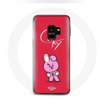 &Uuml;mbris Samsung Galaxy S9 BTS Bangtan Boys BT21 k&uuml;psisepunase taustaga