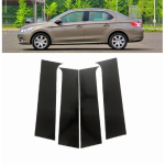 4 tk Auto Ukse Akna Piilari Postide Katte Kleebis Peugeot 301 2014 2015 2016 2017 2018 jaoks