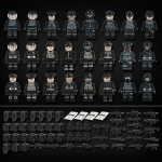 Linna must spetsiaalne politseinukk, laste kokkupanemine nukkude ehitusplokkide m&auml;nguasjaga