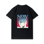 Suures suuruses S-3XL Evangelion Prinditud meeste T-s&auml;rgid &Uuml;markaelusega puuvillased topid Suvised anime vabaaja mustad s&auml;rgid S