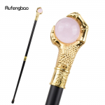 Dragon Claw haarats Heleroosa klaaspall Kuldne jalutuskepp mood Dekoratiivne jalutuskepp Cosplay Cane Nob Crosier 93cm