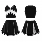 T&uuml;drukute 2-osaline keskkooli cheerleadingi vormikost&uuml;&uuml;m, t&auml;ielik kost&uuml;&uuml;m Cosplay v&auml;ljam&otilde;eldud kleit 11-12 Years must