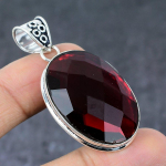 Natural Mozambique Garnet Handmade 925 Sterling Silver Gift Pendant 2.09 u5c61