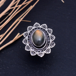 Natural Labradorite Gemstone Handmade 925 Sterling Silver Ring Size 6 t5o64