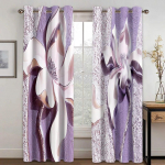 3D lillekardinad elutuppa magamistuppa k&ouml;&ouml;ki Mustvalge Vortex Kolmem&otilde;&otilde;tmeline luksuskardin akende kardinatele W110xH240(CM)x2PCS-Grommet Top