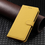 Luksuslik matt-nahast klapitav rahakoti telefoni&uuml;mbris Samsung Galaxy A55 A35 A25 A15 A05S A54 A53 A73 A23 A34 A24 A14 A04S S22 S23 S24 Ultra Plus raamatukaanele For Samsung Galaxy A05 kollane