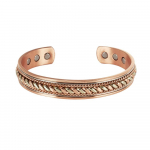 Puhast vasest k&auml;ev&otilde;rud, magnetiga keeratud reguleeritav 12 mm laia avatud mansett Suure magnetilise energiaga k&auml;ev&otilde;rud Muudetava suurusega ehted meestele vask