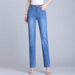 Suvised &otilde;hukese osaga k&otilde;rge v&ouml;&ouml;kohaga naiste teksad Naiste sirged lahtised elastsed vabaaja p&uuml;ksid 26 helesinine v&auml;rv