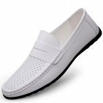 Hingavad vabaaja nahkjalatsid Meeste jalan&otilde;ud Jalatsid Mugavad s&otilde;idujalatsid Mokassiinid Meeste jalatsid 41 valge