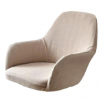 Kumera seljaga elastne toolikate, kulumiskindel &uuml;lipehme, pleekimatu &uuml;hev&auml;rviline tooli kate, veniv pulmatoolikaitse hele khaki v&auml;rv