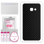 apgo Protective Skin Sticker for the back compatible with Samsung Galaxy A3 (2017), Wrap Film, Foil, Vinyl - Pattern Carbon Black