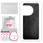 apgo Protective Skin Sticker for the back compatible with OnePlus 11R 5G, Wrap Film, Foil, Vinyl - Pattern Black Leather