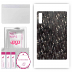 apgo Protective Skin Sticker for the back compatible with Lenovo Pad Pro 12.7, Wrap Film, Foil, Vinyl - Pattern Carbon Black Pixel