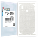 apgo Protective Skin Sticker for the back+sides compatible with Huawei nova 3, Full Wrap Film, Foil, Vinyl - Pattern White Fabric