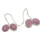 Natural Pink Chalcedony Gemstone 925 Sterling Silver Earring 1.18 v0w43