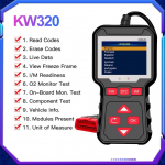 KONNWEI KW320 Obd2 autoskanner Obd auto t&ouml;&ouml;riistad Obd 2 diagnostikat&ouml;&ouml;riist, professionaalne autoskanner auto koodilugeja kw320 must