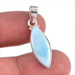 Natural Republic Larimar Gemstone 925 Tahke Sterling H&otilde;bedast Ripats 1,25'' j0f70 white