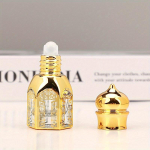 3 ml/6 ml luksusliku kuldse eeterliku &otilde;li rullpudeliga korduvt&auml;idetav parf&uuml;&uuml;mipudel, klaasist rullitav eeterliku &otilde;li pudeli kosmeetikakonteiner 3ml