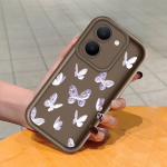 Pehme silikoonist ruudukujulise redeli mustriga telefoni&uuml;mbris, t&auml;ielikult kattev, kaamera p&otilde;rutuskindel kaitse, kummist &uuml;mbris Vivole Vivo S1 valge