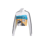 Adidas Originals X Fiorucci Koost&ouml;&ouml; Graafilise Prindiga Poollukuga K&otilde;rge Kaelusega L&uuml;hike Pikkade Varrukatega T-s&auml;rk Naiste Topid Valge FL4154 XS white