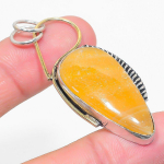 Natural Septerian Noodal Stone Two Tone 925 Sterling Silver Pendant 2.21 j4a96