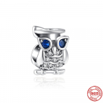 Klassikaline s&auml;delev Wise Owl Graduation Dangle Charm Bead Fit Original k&auml;ev&otilde;ru ripats DIY Ehted S925 h&otilde;betatud