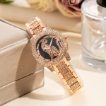 Naiste Rhinestone Leopard Mustriga Randmekellad Kvartskella Naiste Kell
