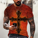 Vintage Print Summer Meeste T-s&auml;rgid Cross Graphic 3D Tops L&uuml;hike O-kaelusega Tee Meeste Suur T-s&auml;rk Pullover Kvaliteetsed Riided XS