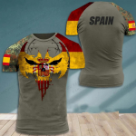 Suvine meeste T-s&auml;rk Hispaania ARME VETERAN 3D Prinditud T-s&auml;rk Meeste Moodne l&uuml;hikeste varrukatega T-s&auml;rk &Otilde;ues Kamuflaaž Topid T-s&auml;rgid Lapsed 130